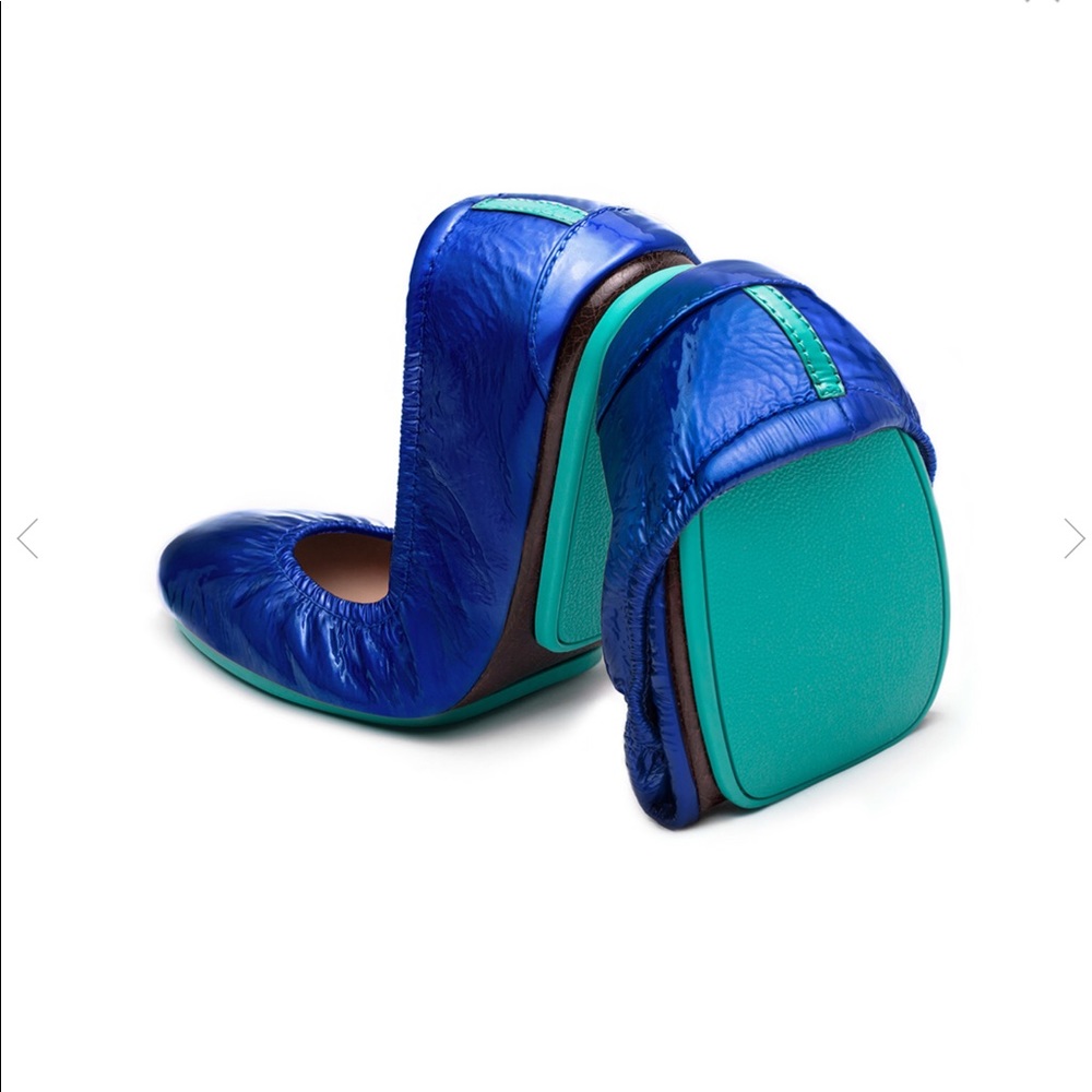 Sapphire Patent Tieks- excellent condition